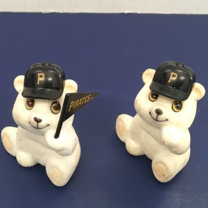 small russ bear figurines Pittsburgh pirates hat